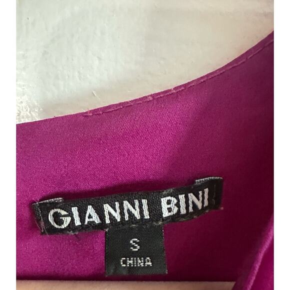 GIANNI BINI Fuchsia Orange Embroidered Floral Sleeveless Dress - Sz Small - Picture 2 of 5